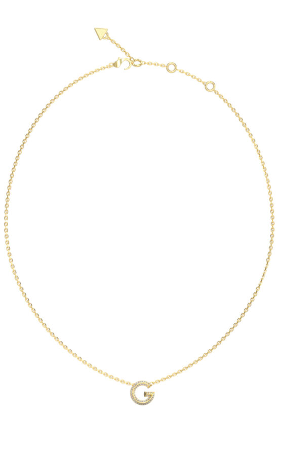 GUESS STEEL G CRYSTAL JUBN05441JWYGT/U Κολιέ Χρυσό Με Λογότυπο