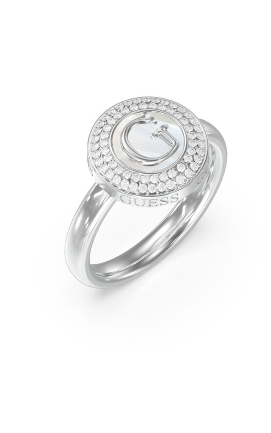 GUESS STEEL G TALISMAN JUBR06212JWRH54 Δαχτυλίδι Ασημένιο Με Λογότυπο Με Πέτρες