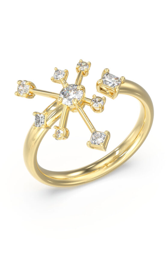 GUESS STEEL GALAXY JUBR05565JWYG52 Δαχτυλίδι Χρυσό Με Πέτρες