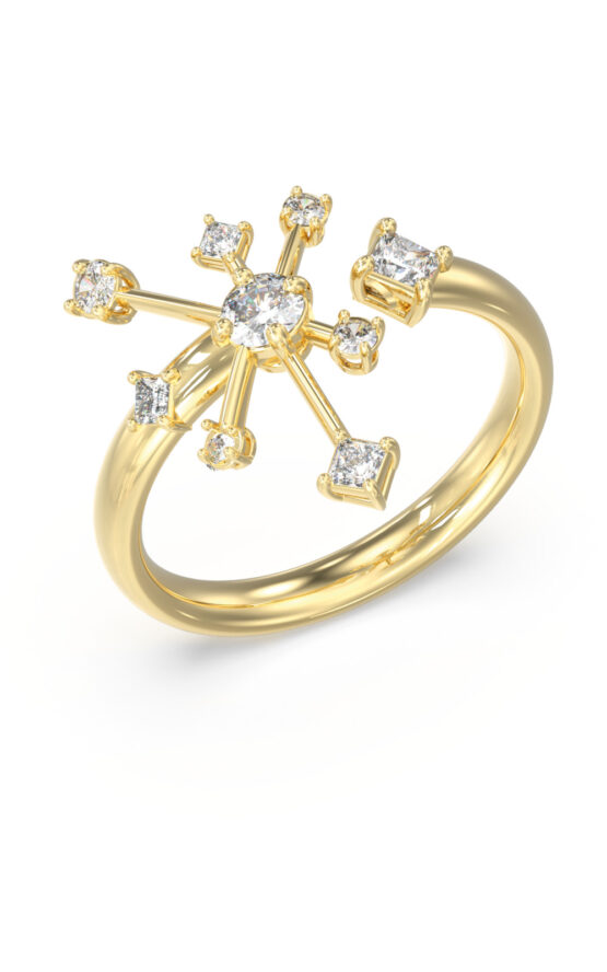 GUESS STEEL GALAXY JUBR05565JWYG56 Δαχτυλίδι Χρυσό Με Πέτρες