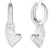 GUESS STEEL GOLDEN LOVE JUBE06450JWRHT/U Κρίκοι Ασημένιοι Με Κρεμαστές Καρδιές Με Πέτρες