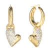 GUESS STEEL GOLDEN LOVE JUBE06450JWYGT/U Κρίκοι Χρυσοί Με Κρεμαστές Καρδιές Με Πέτρες