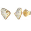 GUESS STEEL GOLDEN LOVE JUBE06453JWYGT/U Σκουλαρίκια Χρυσές Καρδιές Με Πέτρες