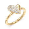 GUESS STEEL GOLDEN LOVE JUBR06452JWYG52 Δαχτυλίδι Χρυσό Με Καρδιά Με Πέτρες