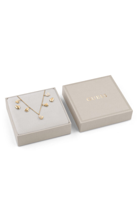 GUESS STEEL GOLDEN LOVE JUBS06077JWYGT/U Κουτάκι Με Χρυσό Κολιέ Και Σκουλαρίκια