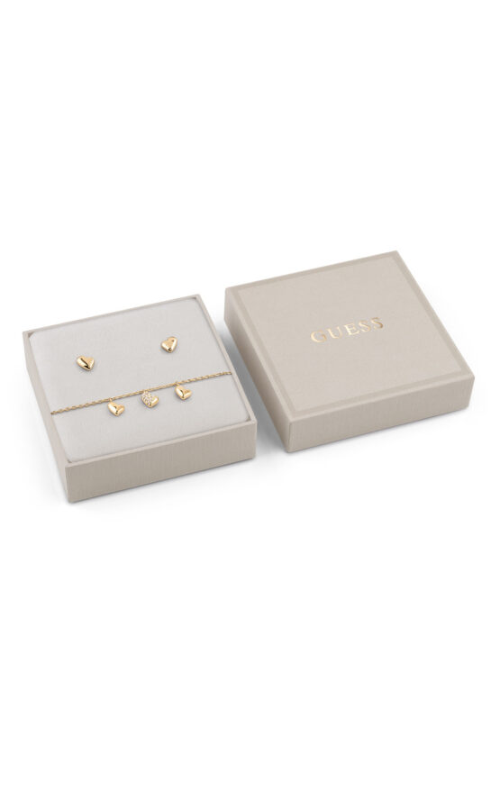 GUESS STEEL GOLDEN LOVE JUBS06078JWYGS Κουτάκι Με Χρυσό Βραχιόλι Και Σκουλαρίκια