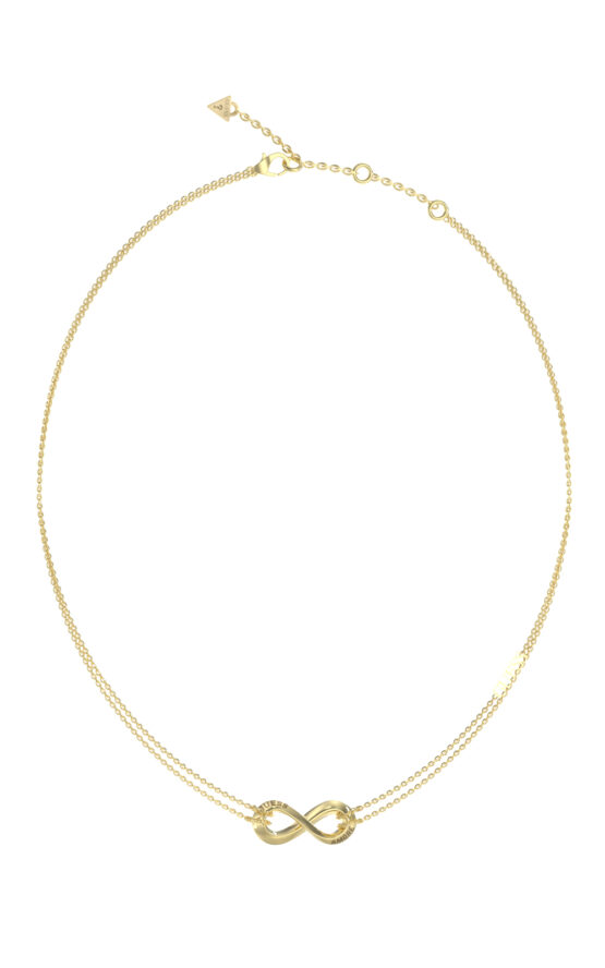 GUESS STEEL GUESS AMORE JUBN05049JWYGT/U Κολιέ Χρυσό Με Άπειρο