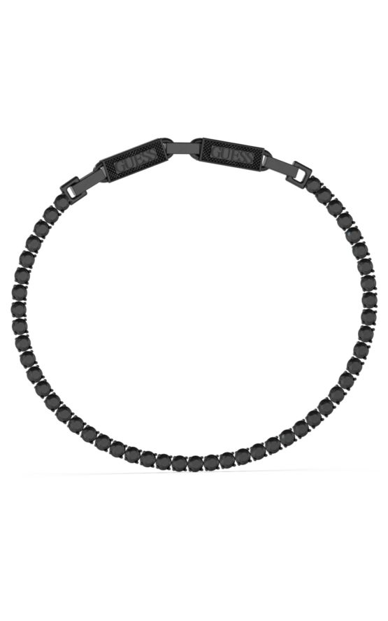 GUESS STEEL GUESS ETERNITY JUMB03237JWBKBKT-U Μαύρο Βραχιόλι Με Πέτρες Και Λογότυπο