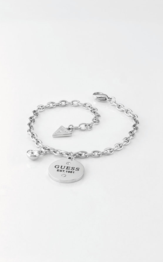 GUESS STEEL GUESS L.A. UBB79053-S Ασημένιο Βραχιόλι Με Charm