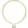GUESS STEEL GUESS MY SECRET JUBN05415JWYGT/U Κολιέ Χρυσό Με Λουκέτο Με Πέτρες