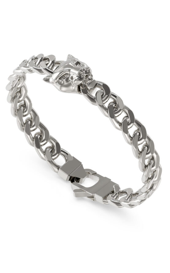 GUESS STEEL GUESS PANTHER JUMB06084JWSTS Βραχιόλι Ασημένιο Με Πάνθηρα