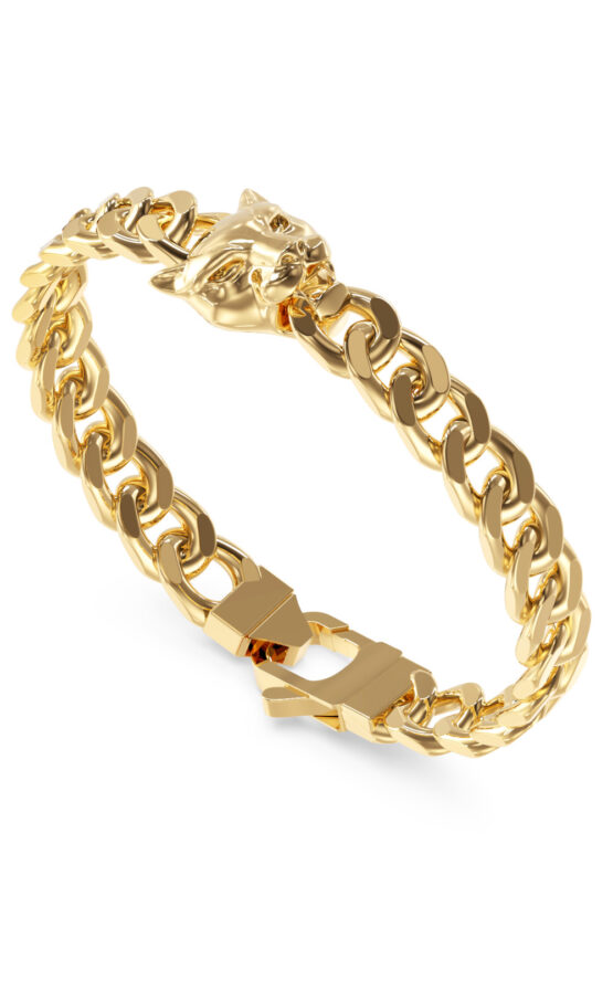 GUESS STEEL GUESS PANTHER JUMB06084JWYGS Βραχιόλι Χρυσό Με Πάνθηρα