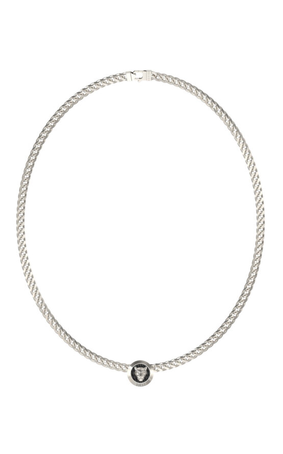 GUESS STEEL GUESS PANTHER JUMN06085JWSTT/U Κολιέ Ασημένιο Με Πάνθηρα Και Λογότυπο