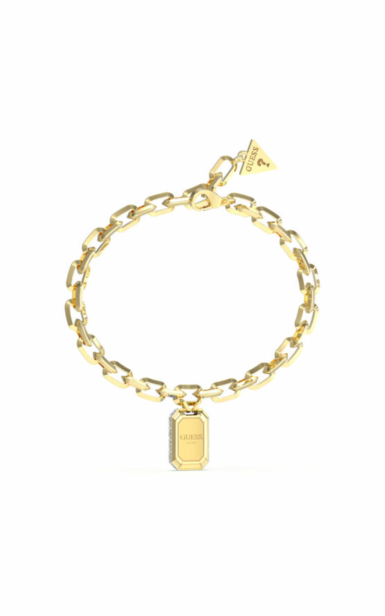 GUESS STEEL HASHTAG GUESS JUBB04261JWYGL Χρυσό Βραχιόλι Με Λογότυπο