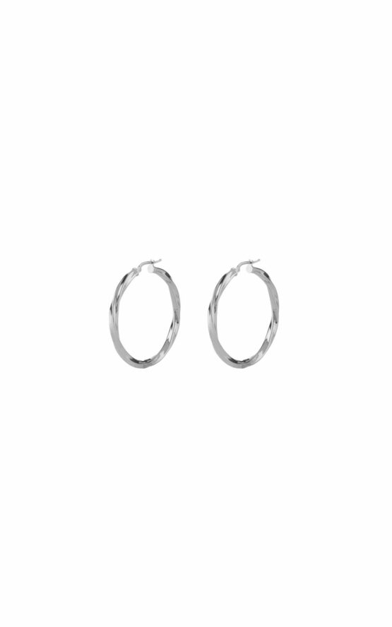 GUESS STEEL HOOPS I DID IT AGAIN JUBE04185JWRHT-U Ασημένια Σκουλαρίκια Κρίκοι