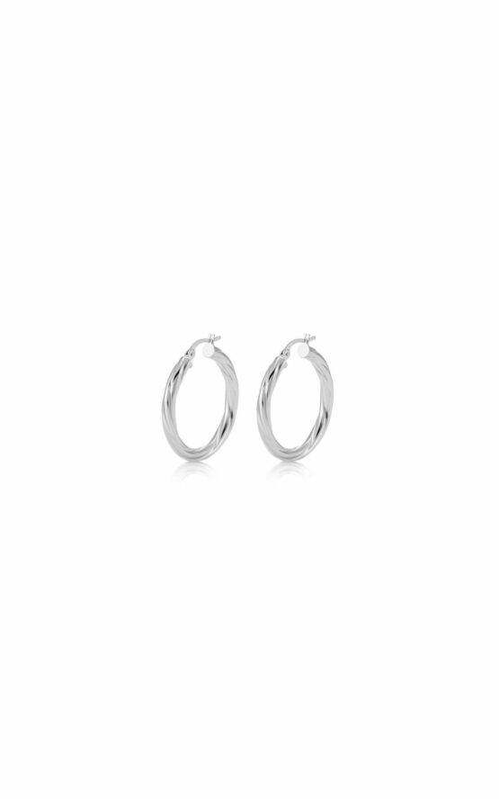 GUESS STEEL HOOPS I DID IT AGAIN JUBE04188JWRHT-U Ασημένια Σκουλαρίκια Κρίκοι
