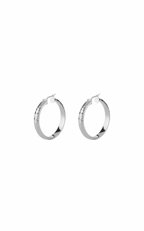 GUESS STEEL HOOPS I DID IT AGAIN JUBE04190JWRHT-U Ασημένια Σκουλαρίκια Κρίκοι