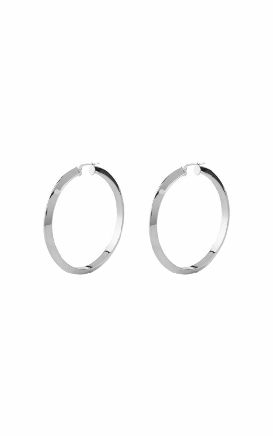 GUESS STEEL HOOPS I DID IT AGAIN JUBE04192JWRHT-U Ασημένια Σκουλαρίκια Κρίκοι
