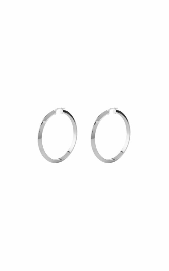 GUESS STEEL HOOPS I DID IT AGAIN JUBE04193JWRHT-U Ασημένια Σκουλαρίκια Κρίκοι