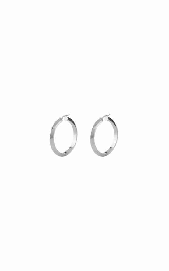 GUESS STEEL HOOPS I DID IT AGAIN JUBE04194JWRHT-U Ασημένια Σκουλαρίκια Κρίκοι
