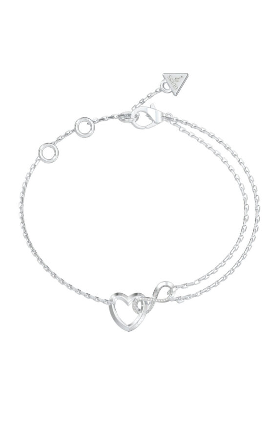 GUESS STEEL ICONIQUE JUBB05531JWRHL Βραχιόλι Ασημένιο Με Καρδιά Και Άπειρο