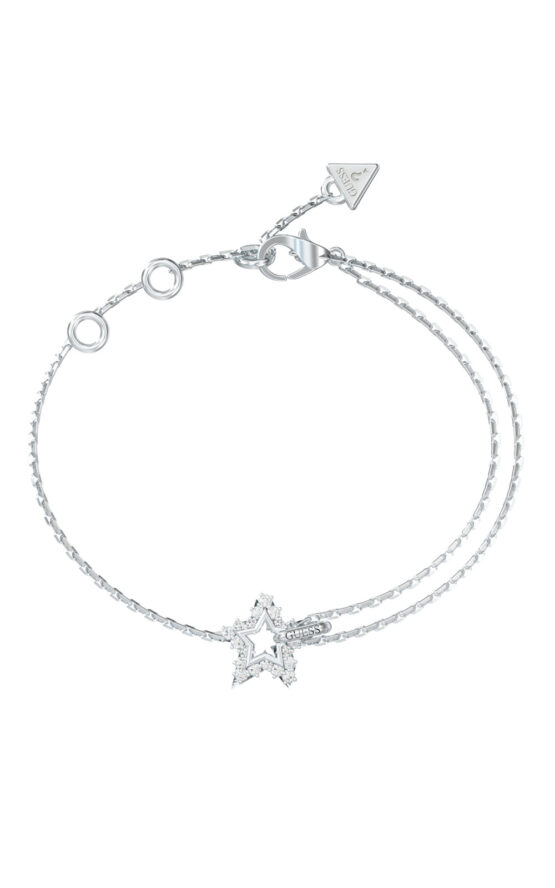 GUESS STEEL ICONIQUE JUBB05538JWRHL Βραχιόλι Ασημένιο Με Αστέρι Με Πέτρες