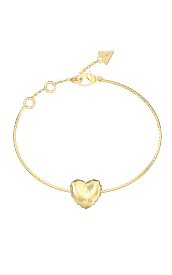 GUESS STEEL ICONIQUE JUBB05542JWYGL Βραχιόλι Χρυσό Με Καρδιά Και Λογότυπο
