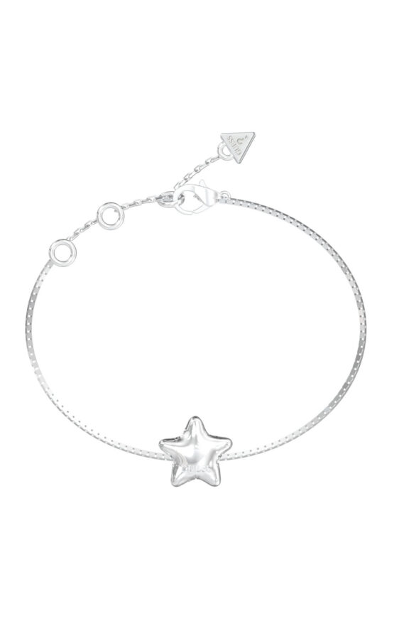 GUESS STEEL ICONIQUE JUBB05546JWRHL Βραχιόλι Ασημένιο Με Αστέρι Και Λογότυπο