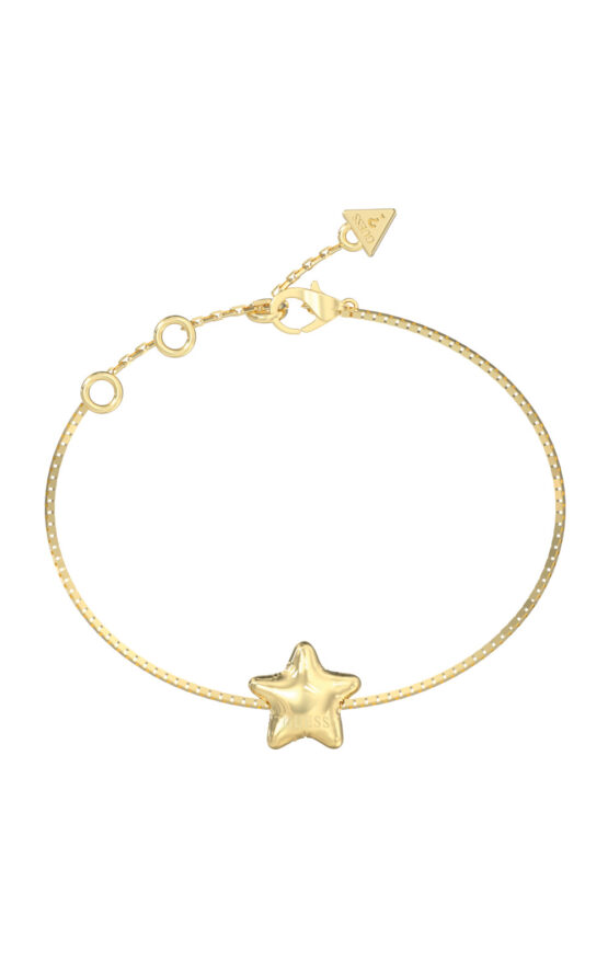 GUESS STEEL ICONIQUE JUBB05546JWYGL Βραχιόλι Χρυσό Με Αστέρι Και Λογότυπο