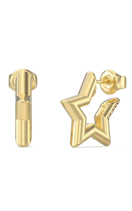 GUESS STEEL ICONIQUE JUBE05539JWYGT/U Σκουλαρίκια Χρυσά Αστέρια Με Λογότυπο