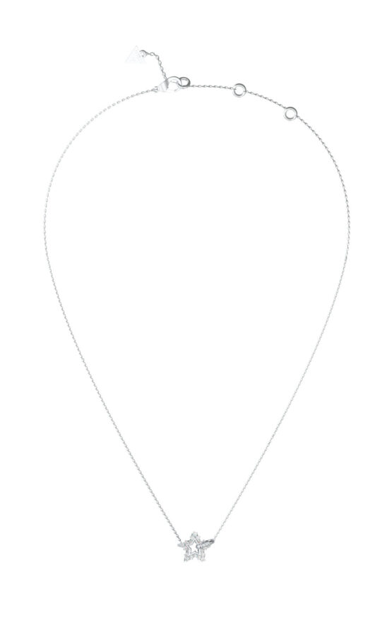 GUESS STEEL ICONIQUE JUBN05537JWRHT/U Κολιέ Ασημένιο Με Αστέρι Με Πέτρες