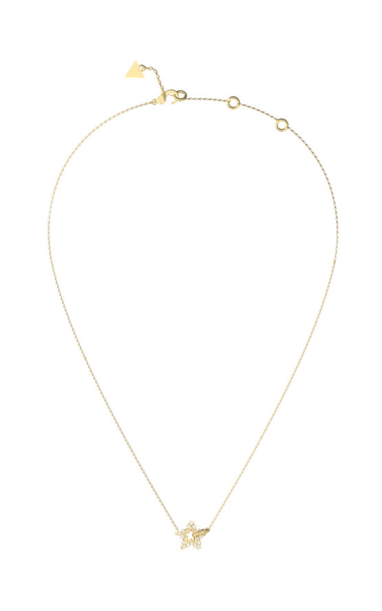 GUESS STEEL ICONIQUE JUBN05537JWYGT/U Κολιέ Χρυσό Με Αστέρι Με Πέτρες