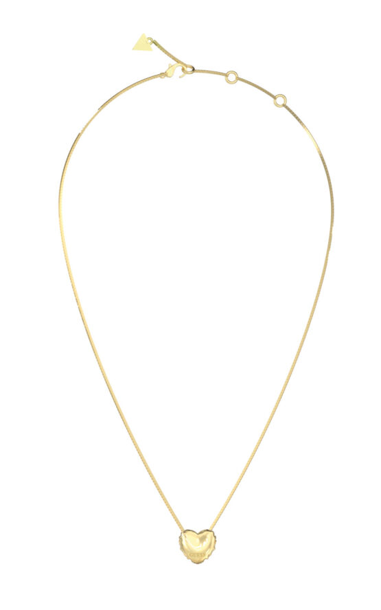 GUESS STEEL ICONIQUE JUBN05541JWYGT/U Κολιέ Χρυσό Με Καρδιά Με Λογότυπο