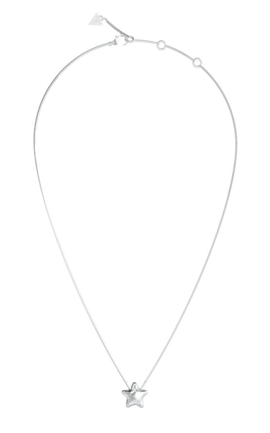 GUESS STEEL ICONIQUE JUBN05545JWRHT/U Κολιέ Ασημένιο Με Αστέρι Με Λογότυπο