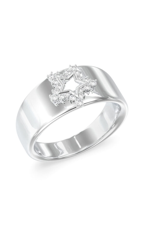 GUESS STEEL ICONIQUE JUBR05540JWRH56 Δαχτυλίδι Ασημένιο Με Αστέρι Με Πέτρες