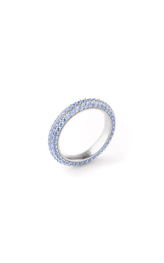 GUESS STEEL INFINITY JUBR04672JWRHLS52 Δαχτυλίδι Ασημένιο Με Μπλε Πέτρες