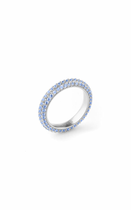 GUESS STEEL INFINITY JUBR04672JWRHLS58 Δαχτυλίδι Ασημένιο Με Μπλε Πέτρες