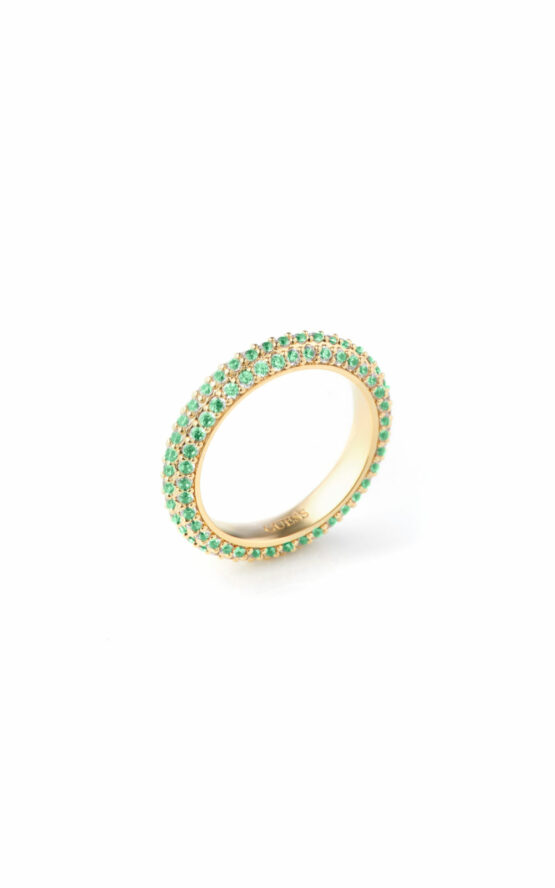 GUESS STEEL INFINITY JUBR04672JWYGEM52 Δαχτυλίδι Χρυσό Με Πράσινες Πέτρες