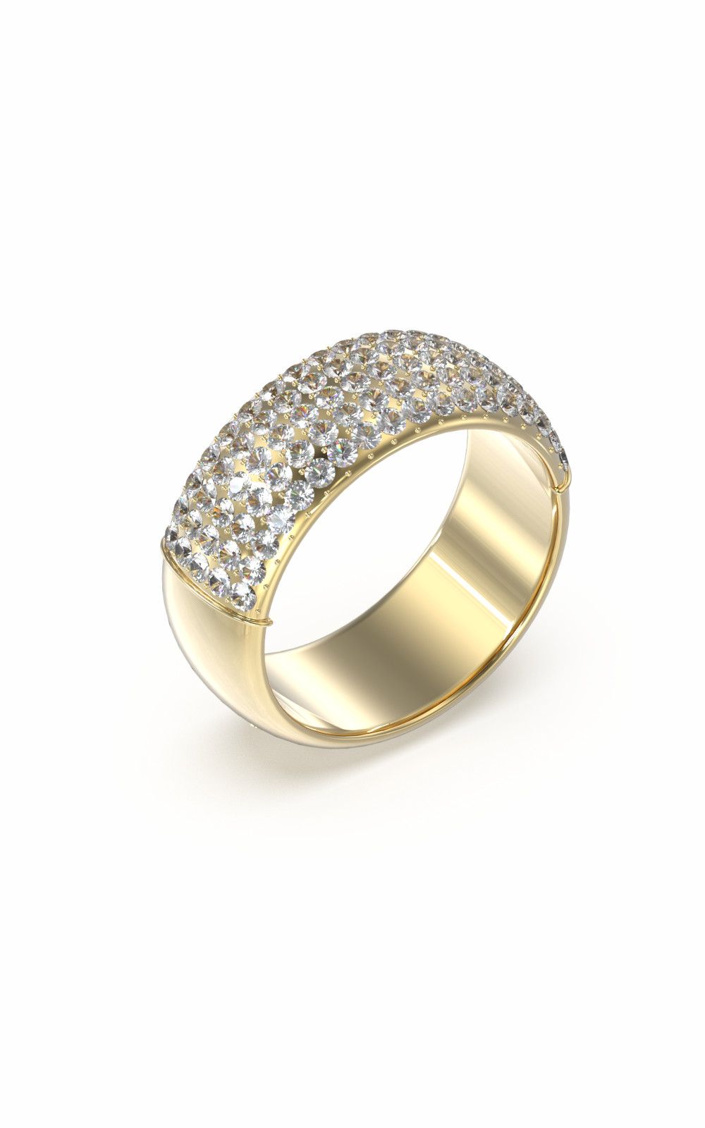 GUESS STEEL IT'S RAINING RINGS JUBR03180JWYG-No.52 Χρυσό Δαχτυλίδι Με Πέτρες