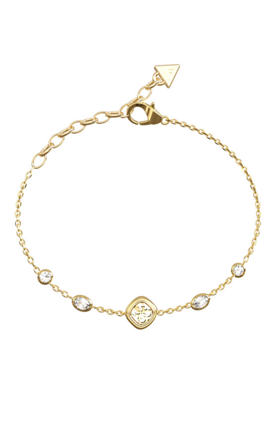 GUESS STEEL JAIPUR SPLENDOR JUBB06149JWYGL Βραχιόλι Χρυσό Με Πέτρες Και Λογότυπο