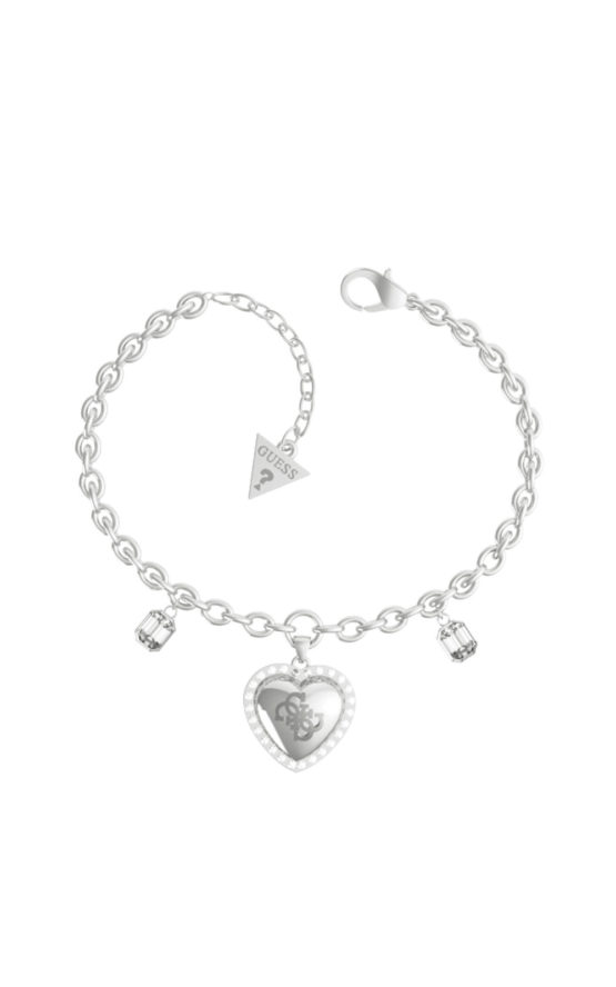 GUESS STEEL JUBB01076JWRHS Ασημένιο Χρυσό Βραχιόλι Με Καρδιά