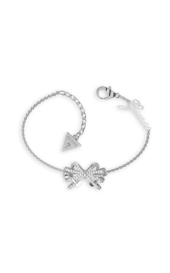 GUESS STEEL JUBB01327JWRHS Ασημένιο Βραχιόλι Με Φιόγκο
