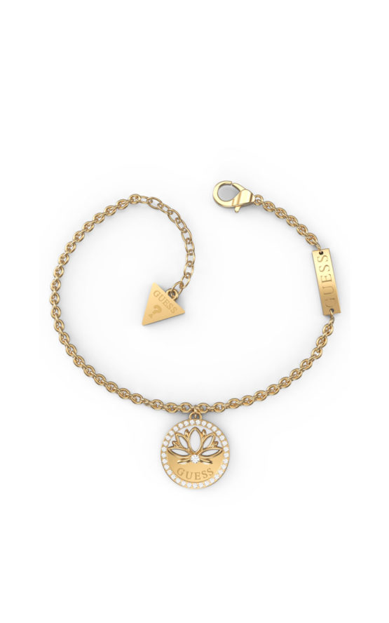 GUESS STEEL JUBB01349JWYGS Χρυσό Βραχιόλι Με Κρεμαστό