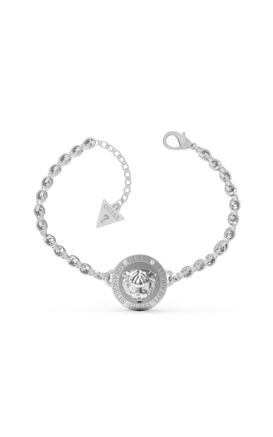 GUESS STEEL JUBB01363JWRHS Ασημένιο Βραχιόλι Με Κρεμαστό