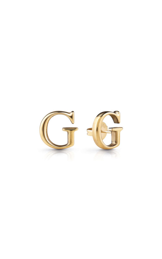 GUESS STEEL JUBE02169JWYGT-U Χρυσά Σκουλαρίκια Με Λογότυπο