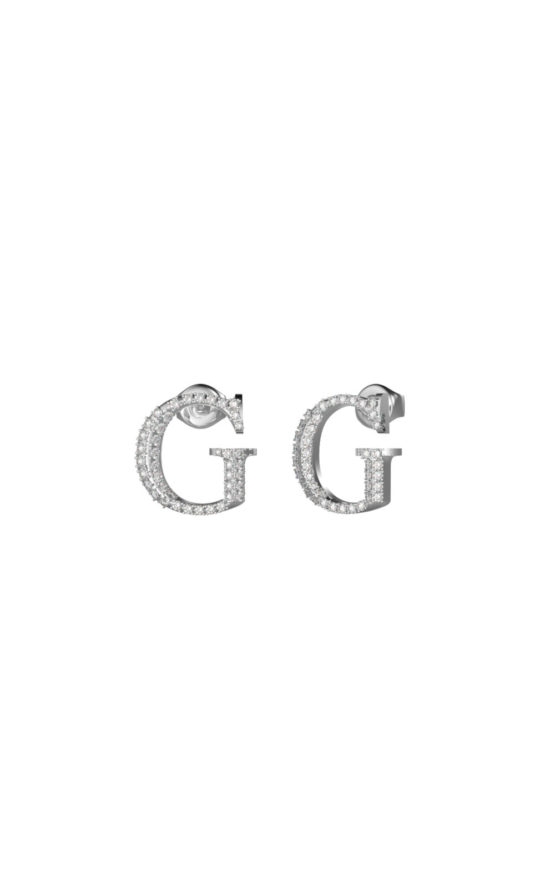 GUESS STEEL JUBE02220JWRHT-U Ασημένια Σκουλαρίκια Με Λογότυπο