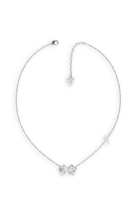 GUESS STEEL JUBN01322JWRHT-U Ασημένιο Κολιέ Με Φιόγκο