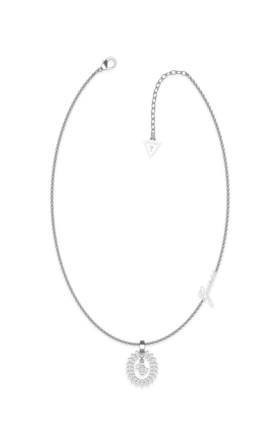 GUESS STEEL JUBN01331JWRHT-U Ασημένιο Κολιέ Με Σχέδιο