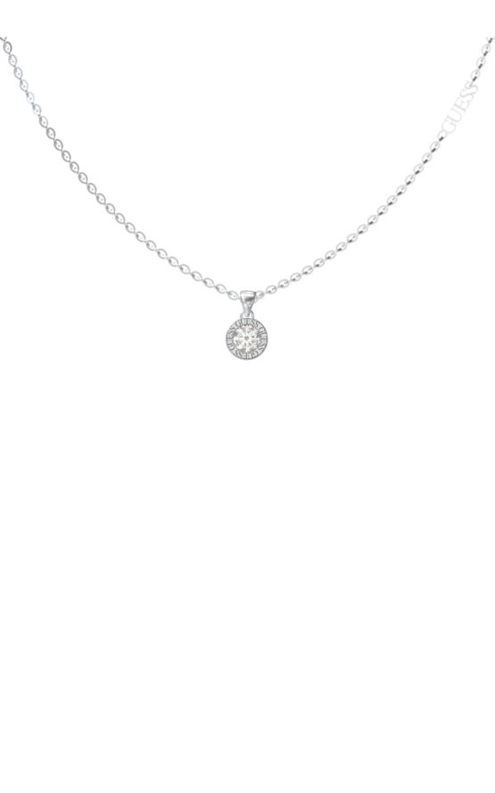 GUESS STEEL JUBN02245JWRHT-U Ασημένιο Κολιέ Με Charm