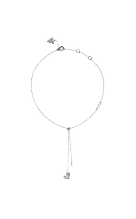 GUESS STEEL JUBN02302JWRHT-U Ασημένιο Κολιέ Με Καρδιά
